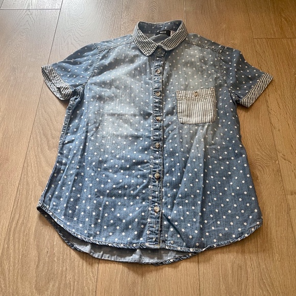 BDG Polka Dot Button-Up T - Picture 1 of 3